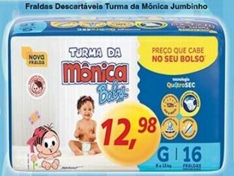 Supermercados Guanabara Fraldas Descartáveis Turma da Mônica Jumbinho oferta