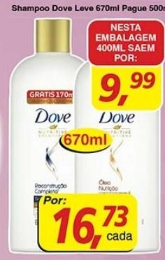 Supermercados Guanabara Shampoo Dove Leve 670ml Pague 500ml oferta
