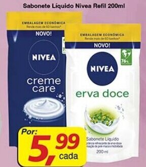 Supermercados Guanabara Sabonete Líquido Nivea Refil 200ml oferta