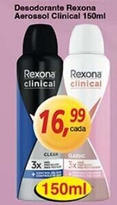 Supermercados Guanabara Desodorante Rexona Aerossol Clinical 150ml oferta