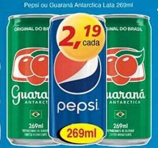 Supermercados Guanabara Pepsi ou Guaraná Antarctica Lata 269ml oferta