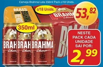 Supermercados Guanabara Cerveja Brahma Lata 350ml Pack c/18 Unids. oferta