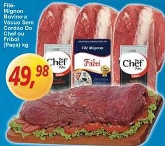 Supermercados Guanabara Filé- Mignon Bovino a Vácuo Sem Cordão Do Chef ou Friboi kg oferta