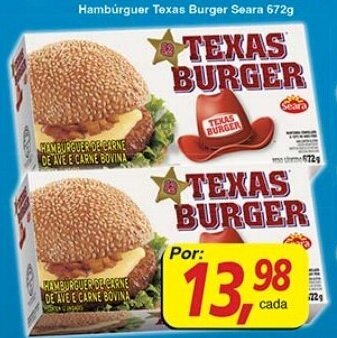 Supermercados Guanabara Hambúrguer Texas Burger Seara 672g oferta