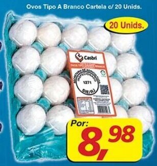 Supermercados Guanabara Ovos Tipo A Branco Cartela c/ 20 Unids. oferta