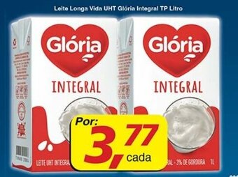 Supermercados Guanabara Leite Longa Vida UHT Glória Integral TP Litro oferta