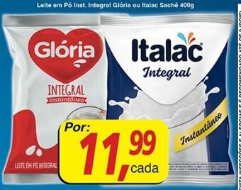 Supermercados Guanabara Leite em Pó Inst. Integral Glória ou Italac Saché 400g oferta