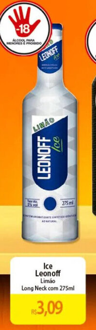 Atacadão Ice Leonoff Limão Long Neck com 275ml oferta