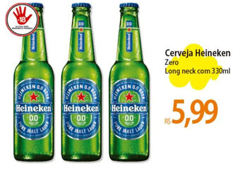 Atacadão Cerveja Heineken Zero Long neck com 330ml oferta