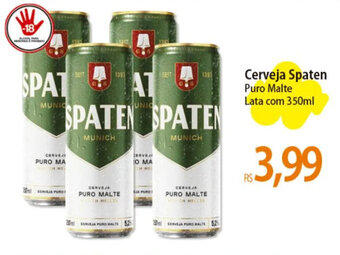 Atacadão Cerveja Spaten Puro Malte Lata com 350ml oferta