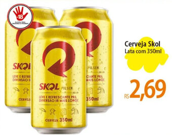 Atacadão Cerveja Skol Lata com 350ml oferta