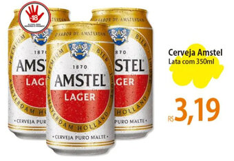 Atacadão Cerveja Amstel Lata com 350ml oferta