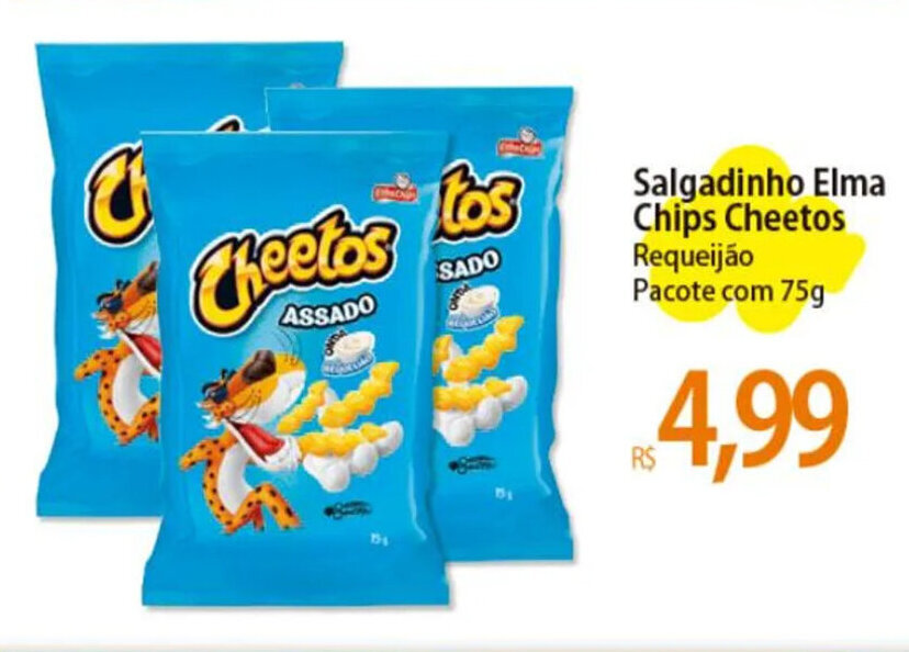 10 Salgadinho Cheetos Requeijão 22g Elma Chips