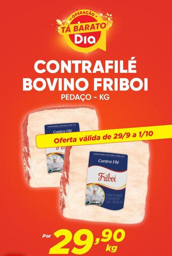Dia CONTRAFILÉ BOVINO FRIBOI PEDAÇO - KG oferta