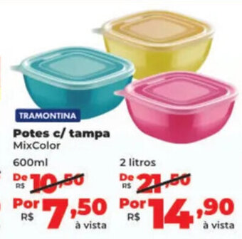 Lojas Becker TRAMONTINA Potes c/ tampa MixColor 600ml oferta