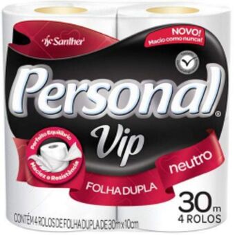 Papel higiênico personal 30m vip neutro c/4 rolos