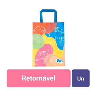 Sacola retornável petz cão colorido