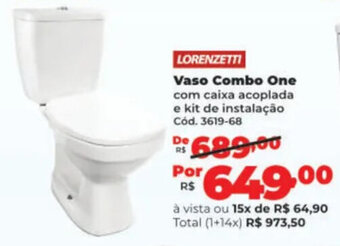 Lojas Becker LORENZETTI Vaso Combo One oferta
