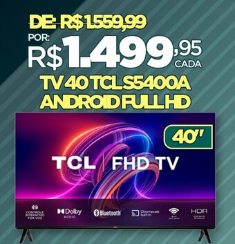DB Supermercados TV 40 TCL S5400A ANDROID FULLHD oferta