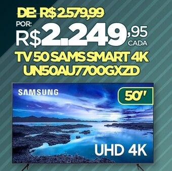 DB Supermercados TV 50 SAMS SMART 4K UN50AU7700GXZD oferta