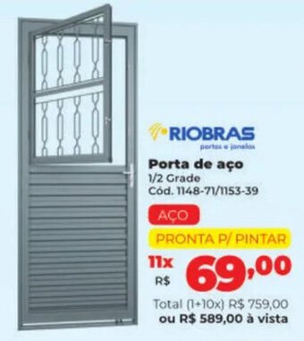 Lojas Becker RIOBRAS Porta de aço oferta