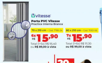 Vvitesse Porta PVC Vitesse Practice Interna Branca
