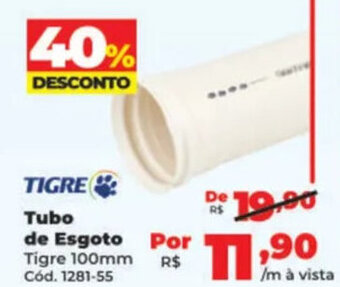 Lojas Becker TIGRE Tubo de Esgoto Por Tigre 100mm oferta