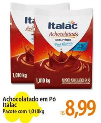 Atacadão Achocolatado em Pó Italac Pacote com 1,010kg oferta