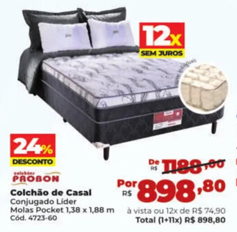 Lojas Becker PROBON Colchão de Casal Conjugado Líder oferta