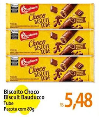Atacadão Biscoito Choco Biscuit Bauducco Tube Pacote com 80g oferta