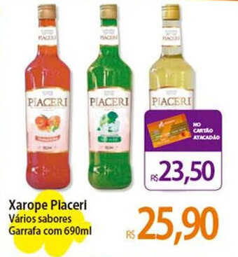 Xarope Placeri Vários sabores Garrafa com 690ml