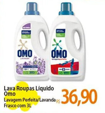 Lava Roupas Líquido Omo Lavagem Perfeita/Lavanda Frasco com 3L