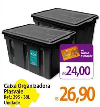 Atacadão Caixa Organizadora Plasvale Ref.: 295-38L Unidade oferta