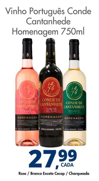 Delta Supermercados Vinho Português Conde Cantanhede Homenagem 750ml oferta