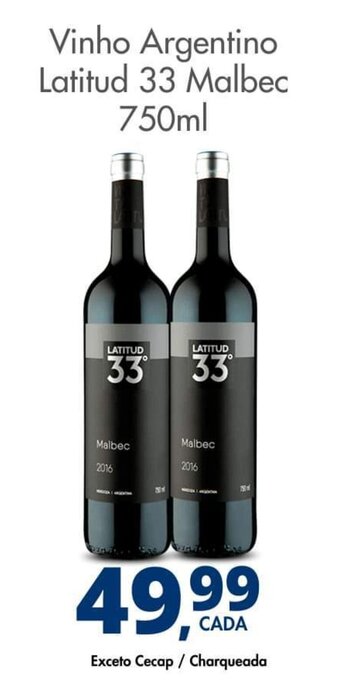 Delta Supermercados Vinho Argentino Latitud 33 Malbec 750ml oferta