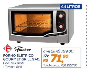 Lojas Colombo Fischer FORNO ELÉTRICO GOURMET GRILL 9741 oferta