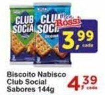 Rossi Supermercado Biscoito Nabisco Club Social Sabores 144g oferta