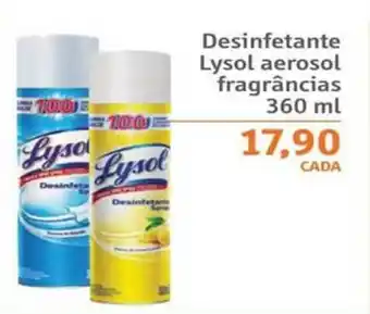 Desinfetante Lysol Aerosol Fragrâncias 360ml