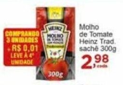 Rossi Supermercado Molho de Tomate Heinz Trad sache 300g oferta