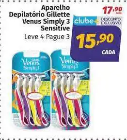 Aparelho Depilatório Gillette Venus Simply 3 Sensitive Leve 4 Pague 3