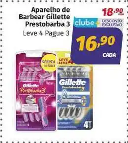 Supermercados Cidade Canção Aparelho De Barbear Gillette Prestobarba 3 Leve 4 Pague 3 oferta