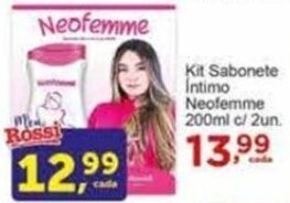 Rossi Supermercado Kit Sabonete Intimo Neofemme 200ml c/ 2un. oferta
