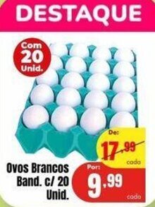 Barbosa Supermercados Ovos Brancos Band c/20 Unid. oferta