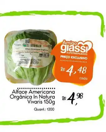 Giassi Supermercados Alface Americana Orgânica In Natura Vivaris 150g oferta