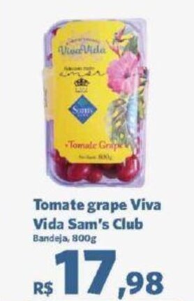 Tomate grape Viva Vida Sam's Club Bandeja, 800g