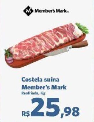 Sam's Club Costela suína Member's Mark Resfriada, Kg oferta