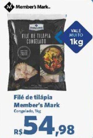 Sam's Club Filé de tilápia Member's Mark Congelado, 1kg oferta