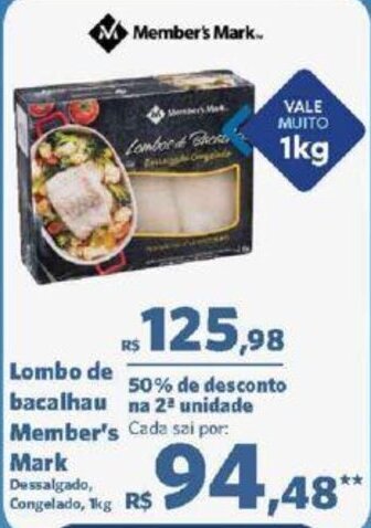 Sam's Club Lombo de bacalhau Member's 1kg oferta