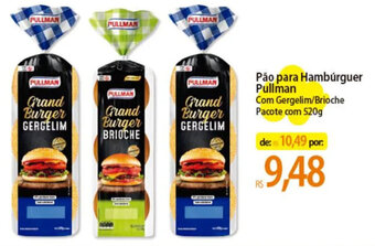 Atacadão Pão para Hambúrguer Pullman Com Gergelim/Brioche Pacote com 520g oferta