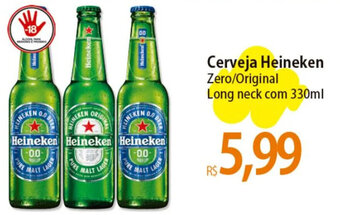 Atacadão Cerveja Heineken Zero/Original Long neck com 330ml oferta